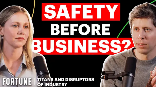 Video thumbnail for Sam Altman: Safety Standards 'Not at a Place' to Push AI Capabilities Much Further