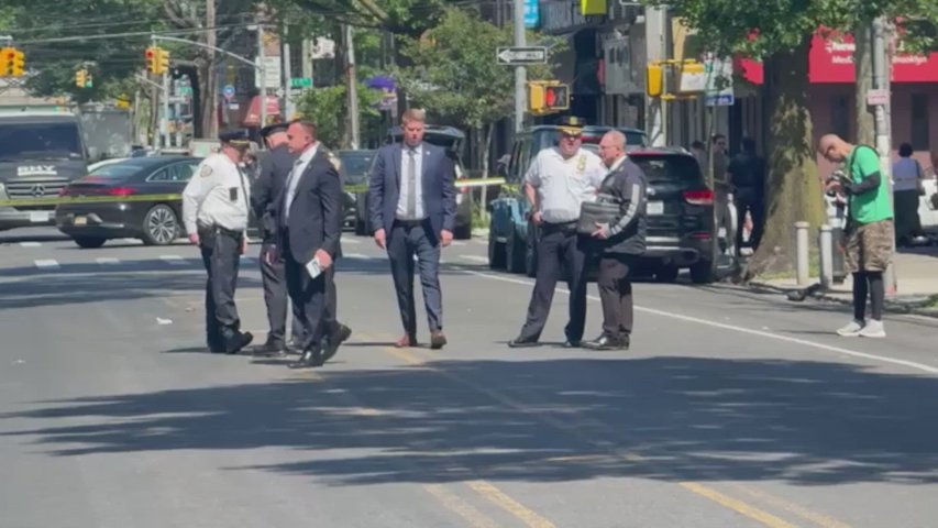 Video thumbnail for Police investigate shooting outside sneaker store in Homecrest