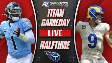 'Video thumbnail for a to z sports nashville: rams-titans halftime: cam ward to elic ayomanor electrifies, titans winning!'