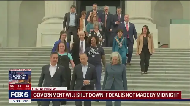 'Video thumbnail for US government will shut down if deal is not made by midnight'