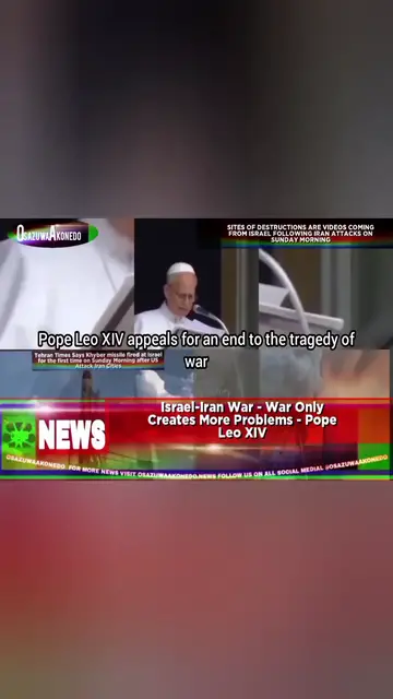Video thumbnail for Israel-Iran War - War Only Creates More Problems - Pope Leo XIV