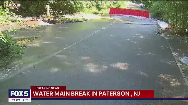 'Video thumbnail for 30-inch water main break in Paterson, NJ'