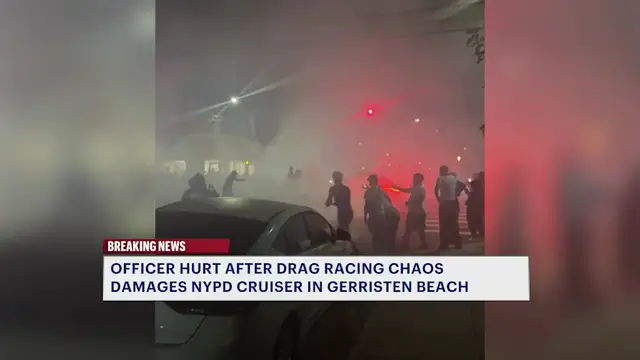 Video thumbnail for NYPD officer injured after drag racing chaos in Gerritsen Beach, police say
