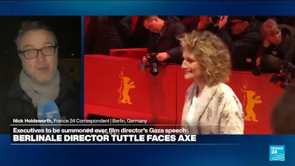 Video thumbnail for Berlinale executives summoned over film director's anti-Israel speech
