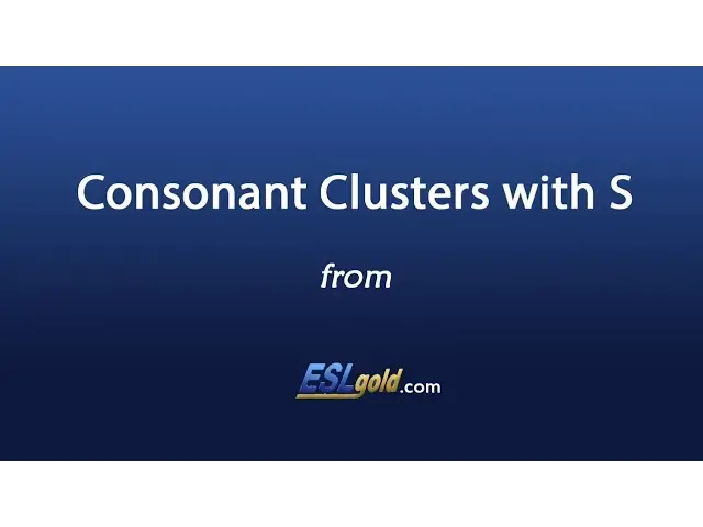 Video thumbnail for Free English Lessons:  Consonant Clusters