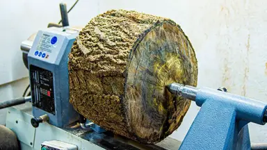 'Video thumbnail for Woodturning - Dragon Bowl from End Grain Black Walnut'