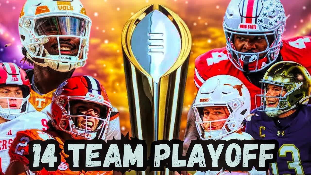 Video thumbnail for Big 10 and SEC Propose 14 TEAM CFP Playoff