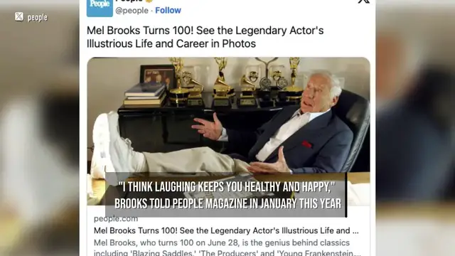 Video thumbnail for Mel Brooks turns 100.