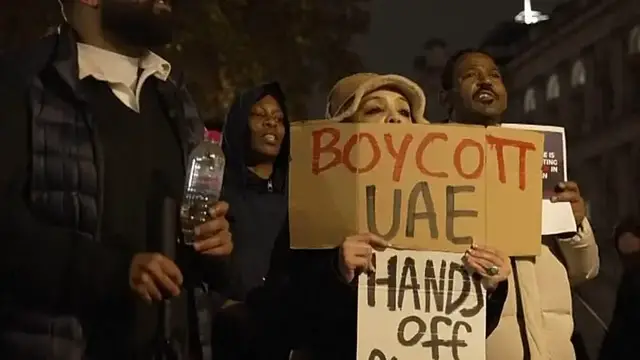 'Video thumbnail for Protesters in London rally for Sudan as war reaches new deadly phase'