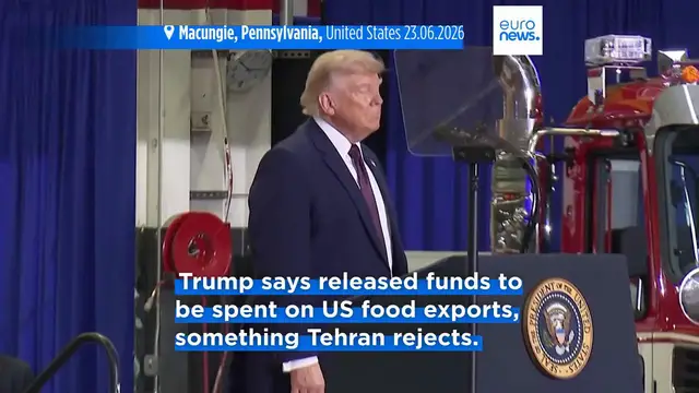 Video thumbnail for Tehran labels framework deal 'US defeat' as Trump threatens to halt talks