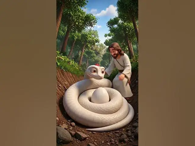 Video thumbnail for Jesus saved the snake 🐍 egg #jesus #amen #oraçãodanoite #oraçãododia #ytshorts #usashorts #christmas