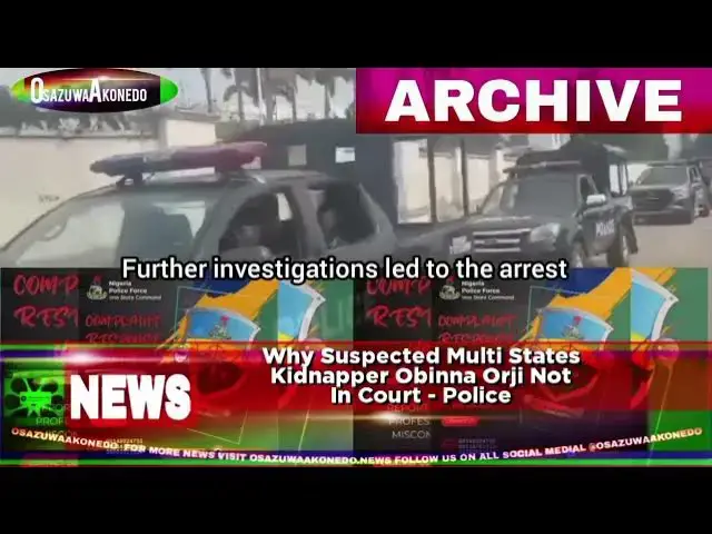 Video thumbnail for Why Suspected Multi States Kidnapper Obinna Orji Not In Court - Police