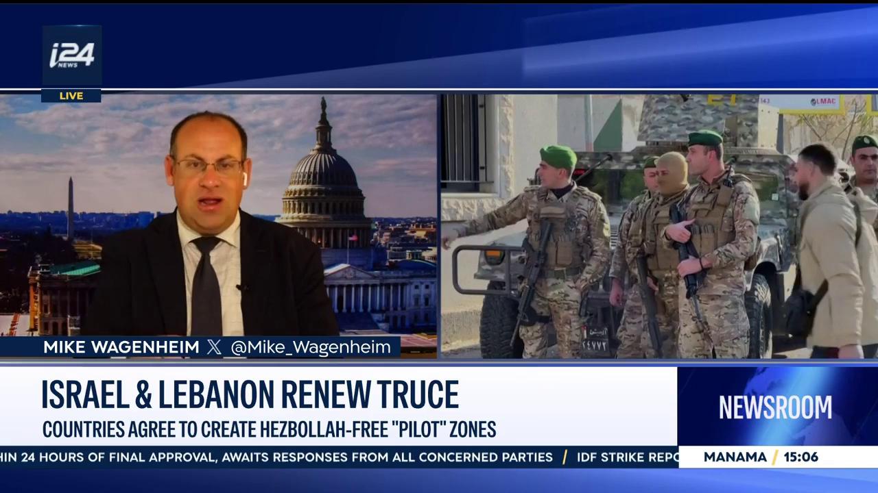 Video thumbnail for Israel & Lebanon renew truce: Countries agree to create Hezbollah-free "pilot" zones