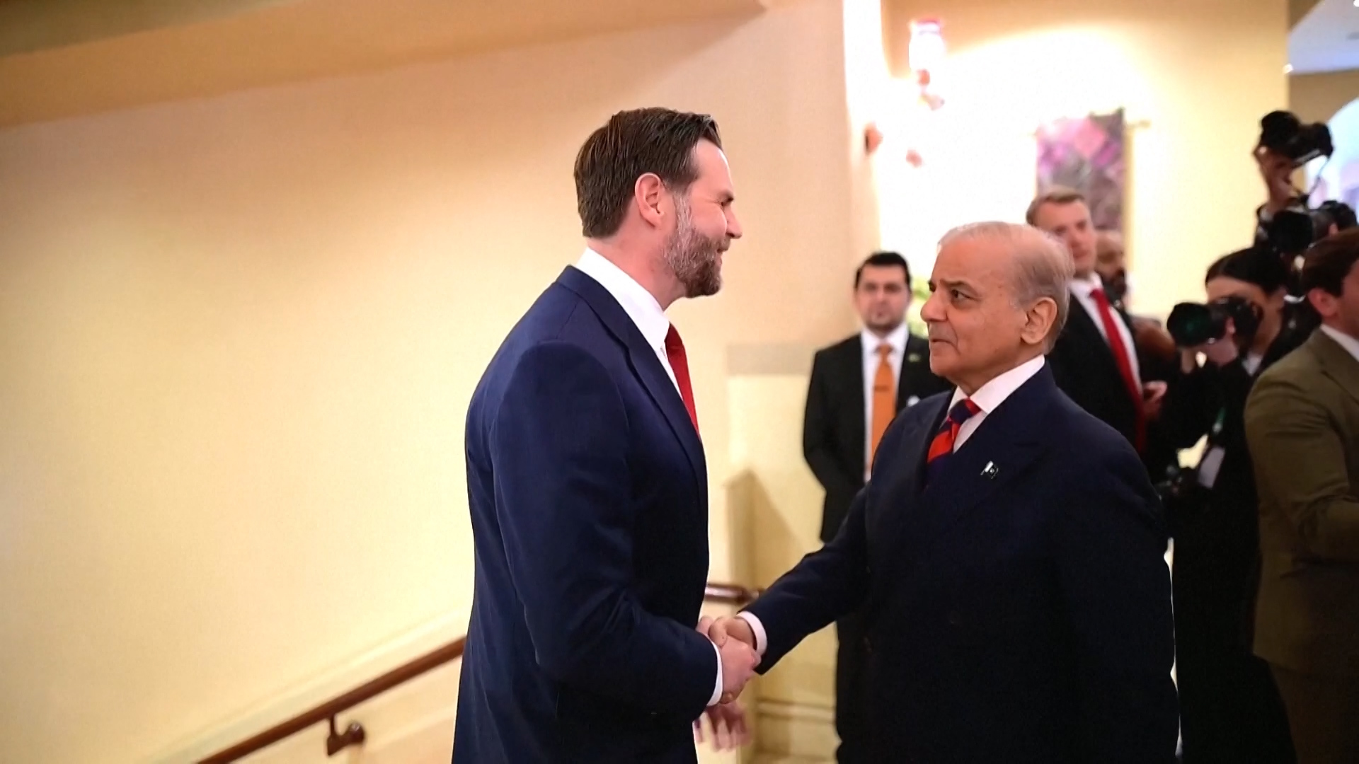 Video thumbnail for JD Vance meets with Pakistani PM ahead of Iran talks