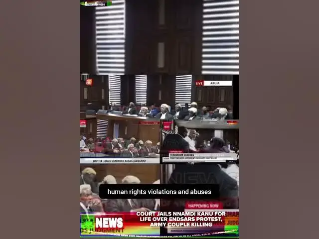 Video thumbnail for Court Jails Nnamdi Kanu For Life Over ENDSARS Protest, Army Couple Killing