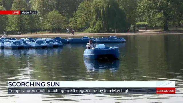 Video thumbnail for WATCH: Dougie Beattie reports live from a Hyde Park pedalo as temperatures soar - 'Fabulous!'