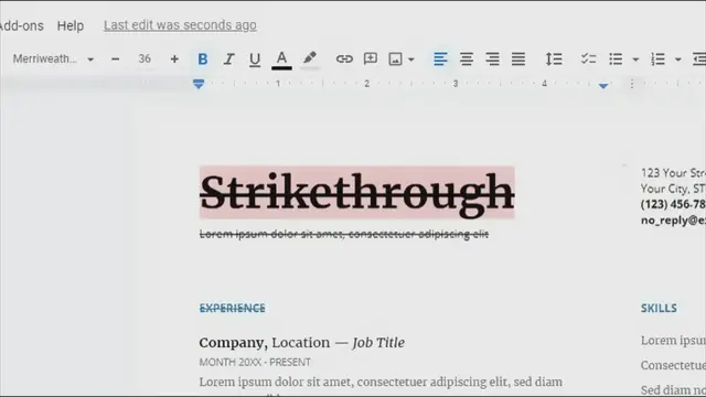 'Video thumbnail for How to Add Strikethrough to Text on Google Docs'