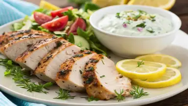 'Video thumbnail for Greek Chicken with Tzatziki | Flavorful & Healthy Low-Carb Meal!'