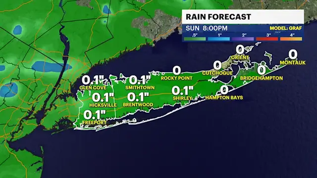 Video thumbnail for A cloudy Saturday on Long Island and a low risk for rain