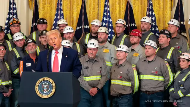 Video thumbnail for Trump signs executive orders supporting US coal industry