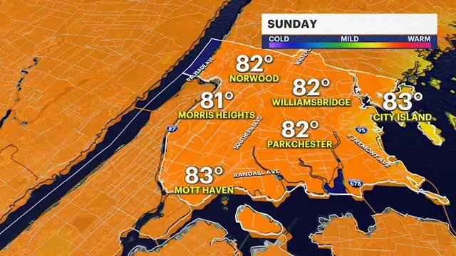 Video thumbnail for Morning fog followed by scattered soaking storms early Sunday for the Bronx