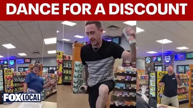 Video thumbnail for NY gas station offers 20% discount for customers who dance
