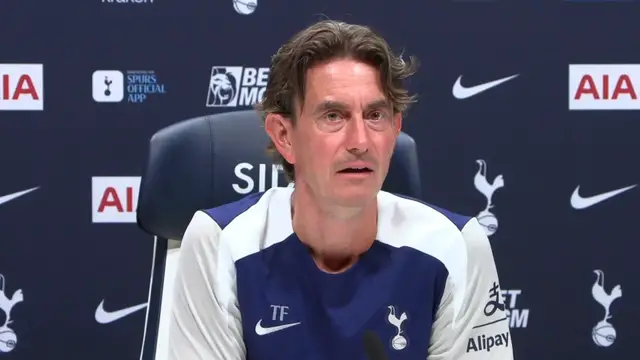 'Video thumbnail for 'Ange will forever be a legend at Tottenham' - Thomas Frank hails predecessor on first presser as Spurs coach'