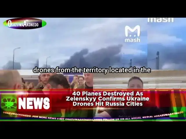 Video thumbnail for 40 Planes Destroyed As Zelenskyy Confirms Ukraine Drones Hit Russia Cities