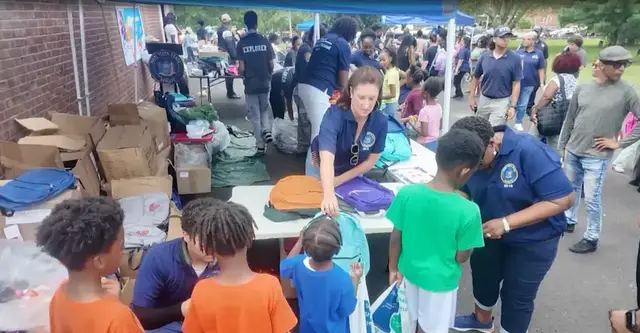 Video thumbnail for Families gather in Canarsie to receive resources at annual back-to-school event