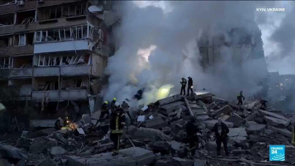 Video thumbnail for Russia pummels Ukraine, hitting regions far from the front lines