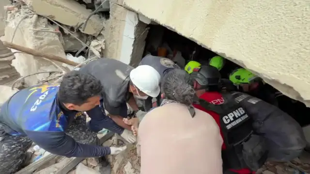 Video thumbnail for Venezuela: Three Survivors Pulled From Venezuela Earthquake Rubble After Overnight Rescue Effort.