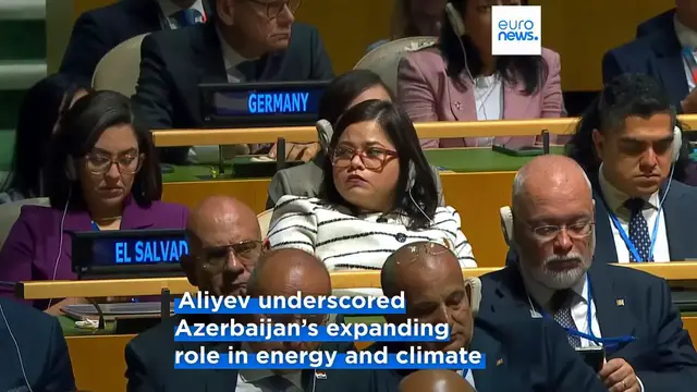 'Video thumbnail for President Aliyev showcases Azerbaijan’s peace deal and energy leadership at UN'