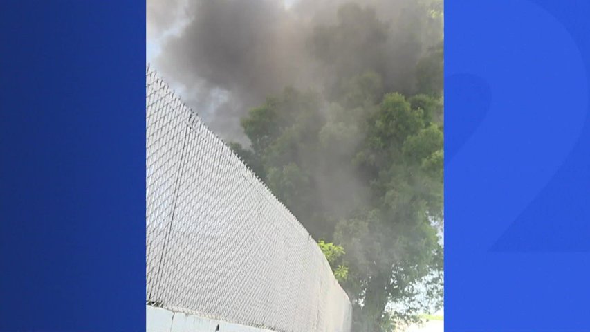 Video thumbnail for Fire at concrete supply company in North Bellmore