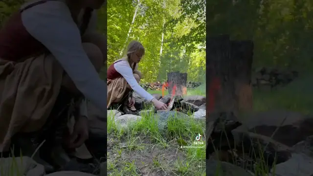 'Video thumbnail for clearing trees for the septic field = firewood to heat the cottage'