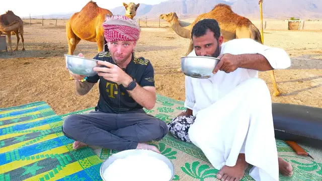 Video thumbnail for Drinking RAW CAMEL MILK!! Milking Camels in Salalah, Oman!!