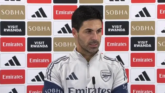 'Video thumbnail for Arteta expects 'really tough' match against Nuno's West Ham, provides update on Gabriel and Hincapie'