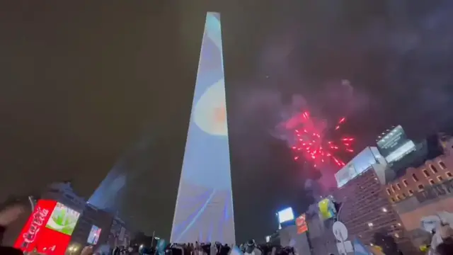 Video thumbnail for Argentina: Argentina Fans Flood Buenos Aires' Obelisco With Fireworks and Flags Despite World Cup Final Defeat.