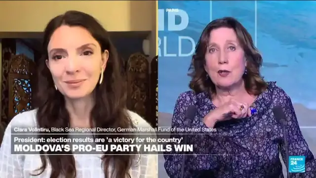 'Video thumbnail for Romania reacts to Moldova’s pro-eu party results at election'
