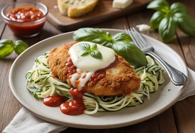 Video thumbnail for Crispy Keto Chicken Parm with a Twist