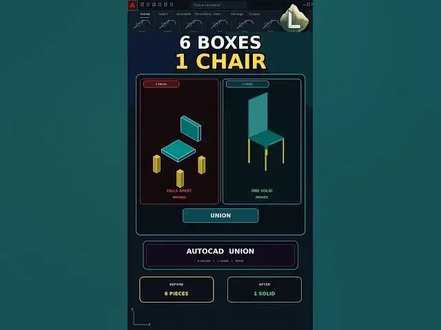Video thumbnail for Join a 3D Chair into One Solid with UNION