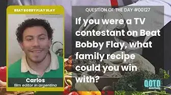 Video thumbnail for Carlos is cooking lasagna and barbecue for his Bobby Flay face-off!