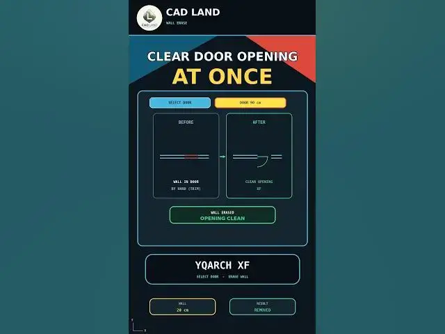 Video thumbnail for YQArch XF: Erase Wall Inside Door Opening in AutoCAD (Fast)