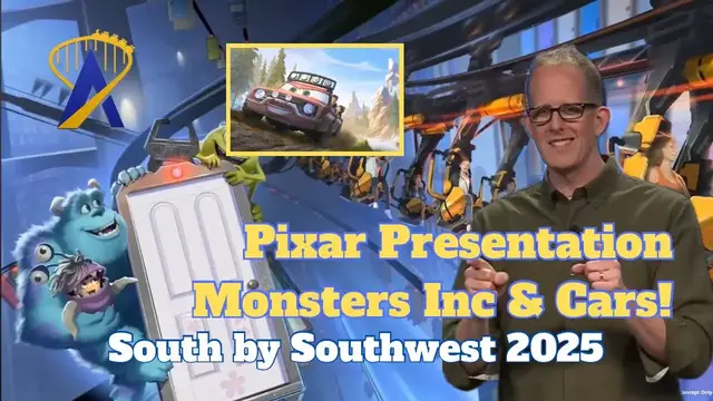 Video thumbnail for Monsters Inc. Roller Coaster and New Cars Attraction - Pixar's SXSW 2025 Presentation
