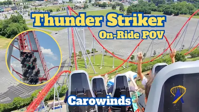 Video thumbnail for Carowinds' Thunder Striker POV: Max Airtime on the Southeast's Tallest Coaster