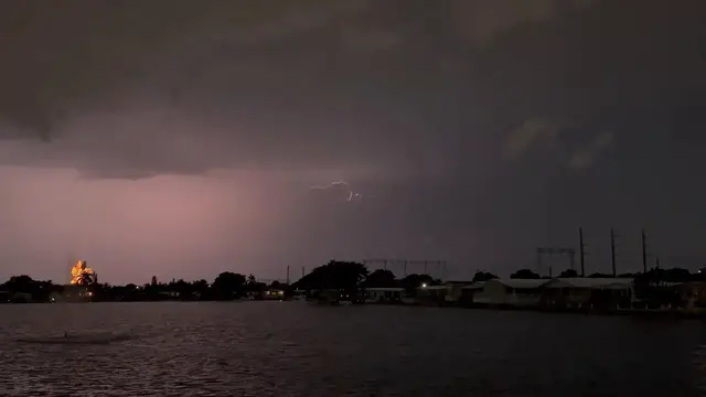 Video thumbnail for US: Lightning show in the sky over Dania Beach.
