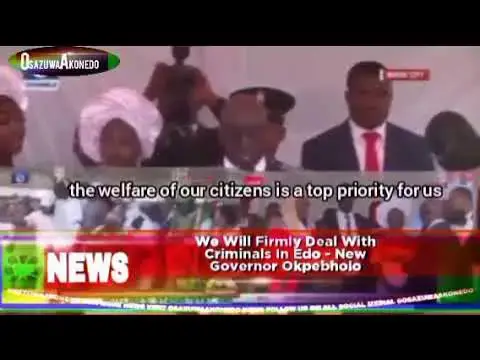 Video thumbnail for We Will Firmly Deal With Criminals In Edo - New Governor Okpebholo