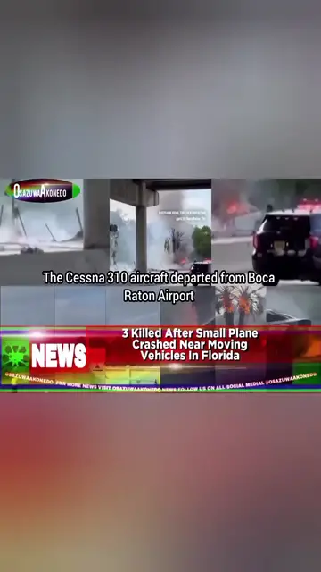 'Video thumbnail for 3 Killed After Small Plane Crashed Near Moving Vehicles In Florida '