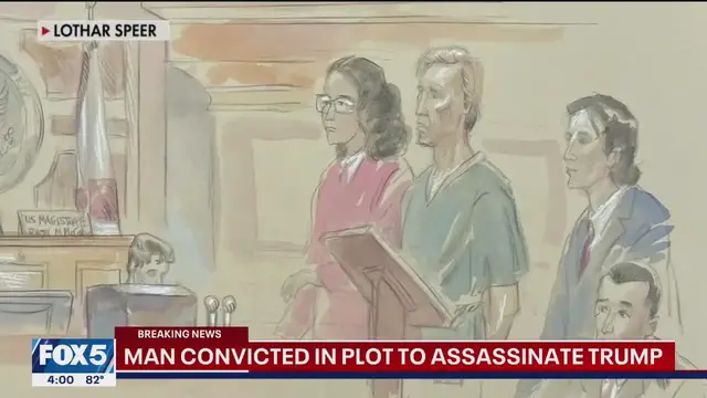 'Video thumbnail for Man convicted in plot to assassinate Trump; Gilgo Beach bombshell | FOX 5 News Block'