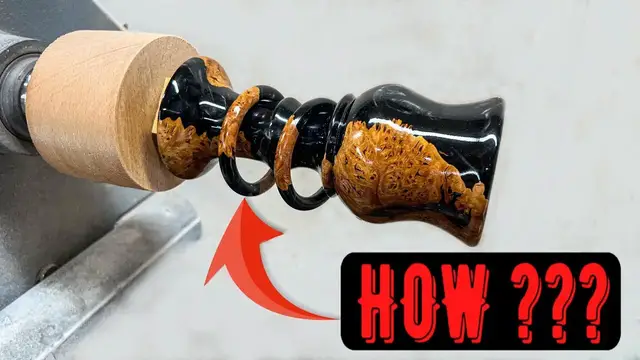 Video thumbnail for Woodturning - Black Hybrid Goblet with MAGIC Captive Rings