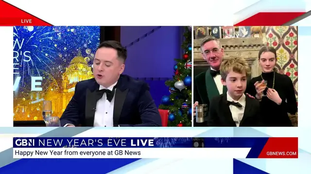 Video thumbnail for Watch moment GB News stars belt out Auld Lang Syne - before being joined by very special guests